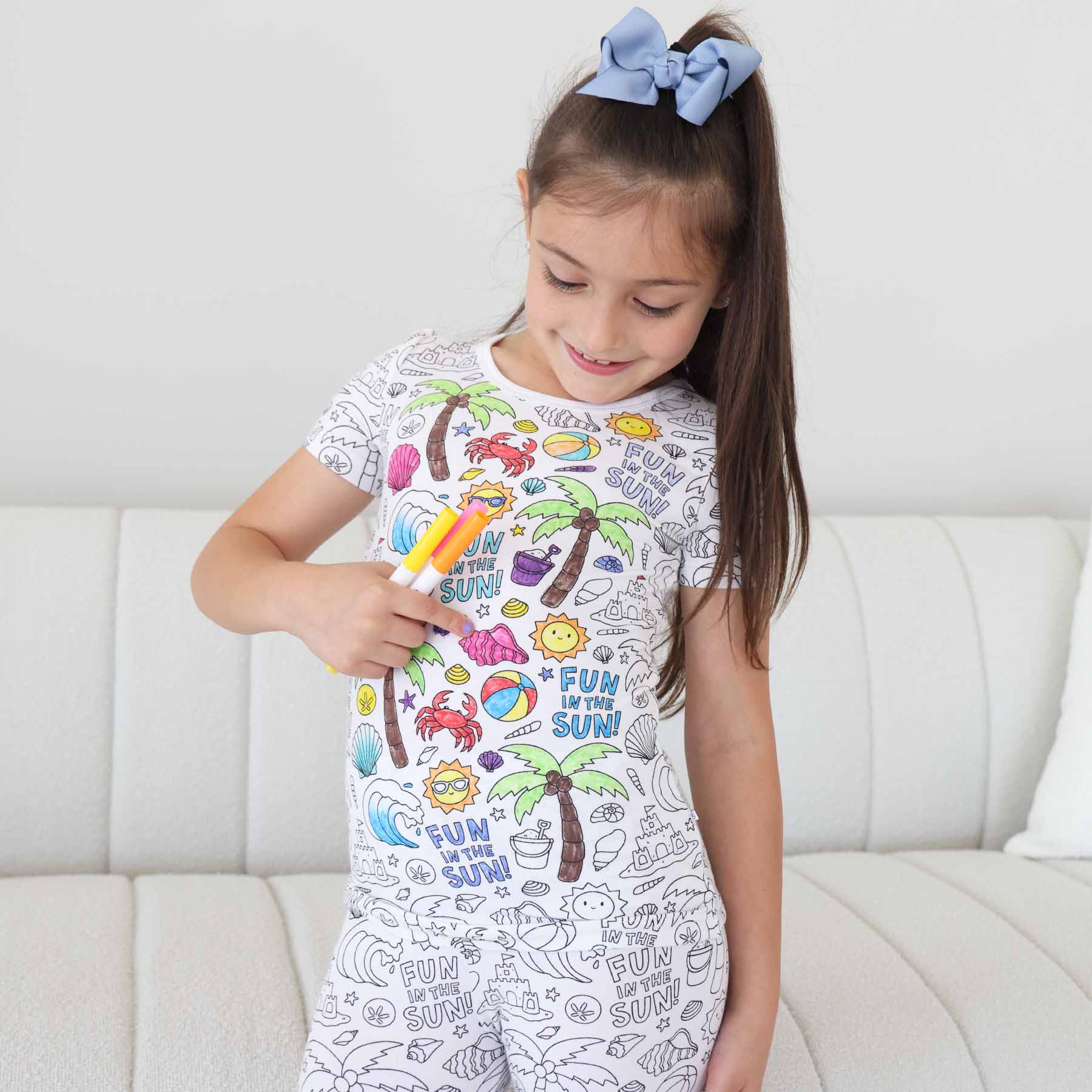 All Colorable Pajama Prints | Two Piece Set