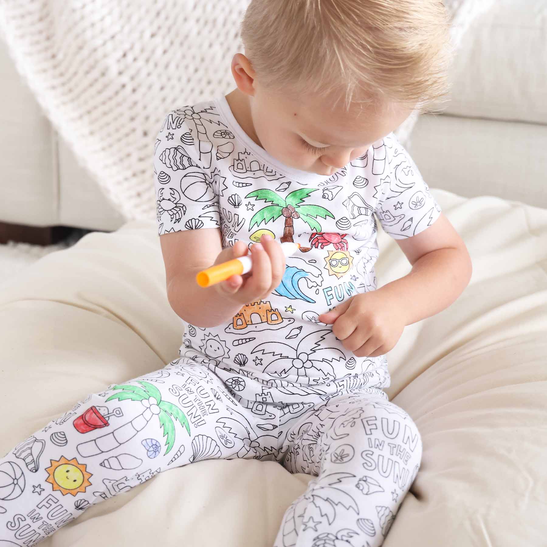 All Colorable Pajama Prints | Two Piece Set