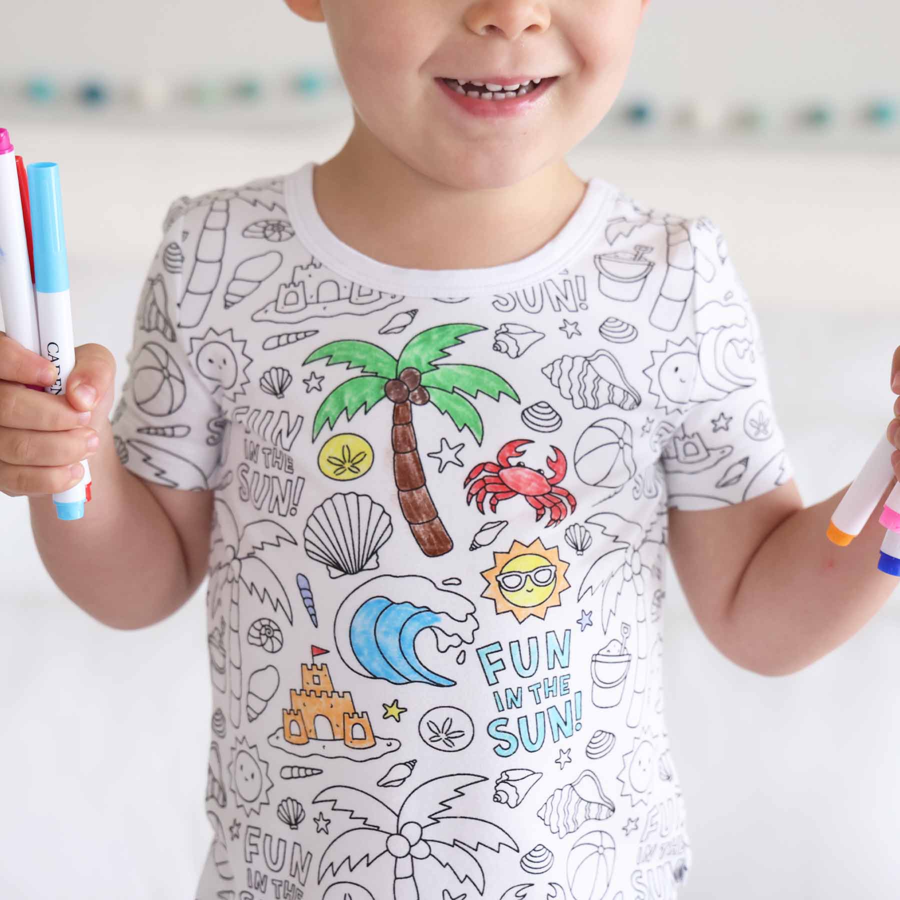 All Colorable Pajama Prints | Two Piece Set