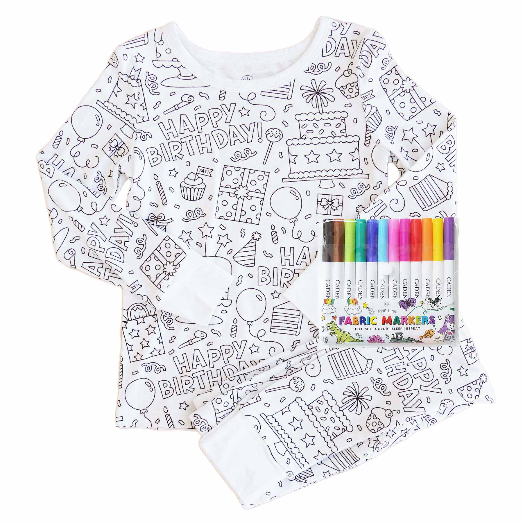 All Colorable Pajama Prints | Two Piece Set