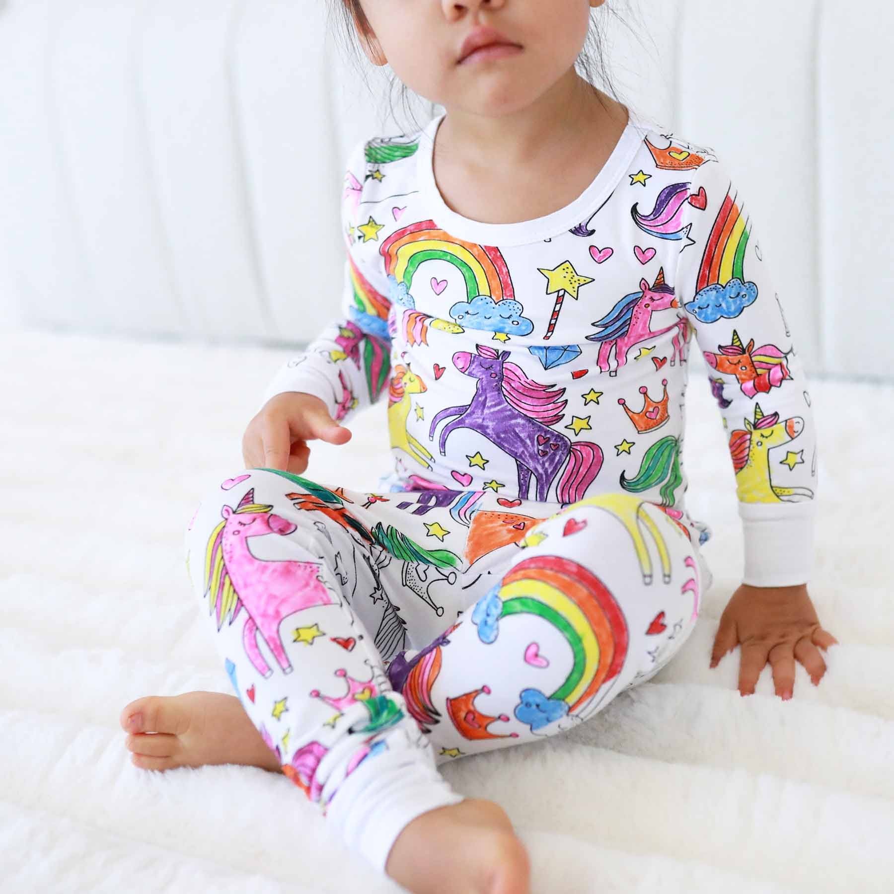All Colorable Pajama Prints | Two Piece Set