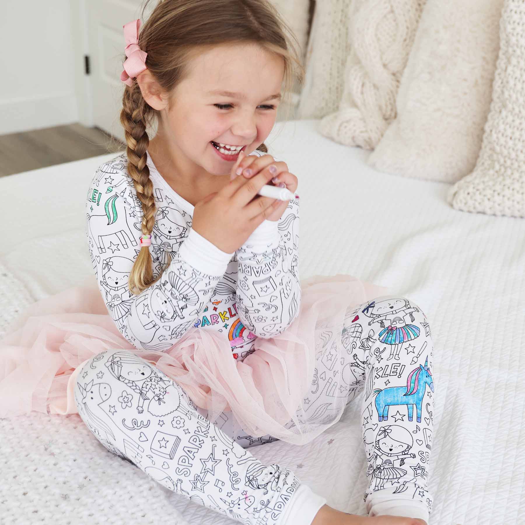 All Colorable Pajama Prints | Two Piece Set