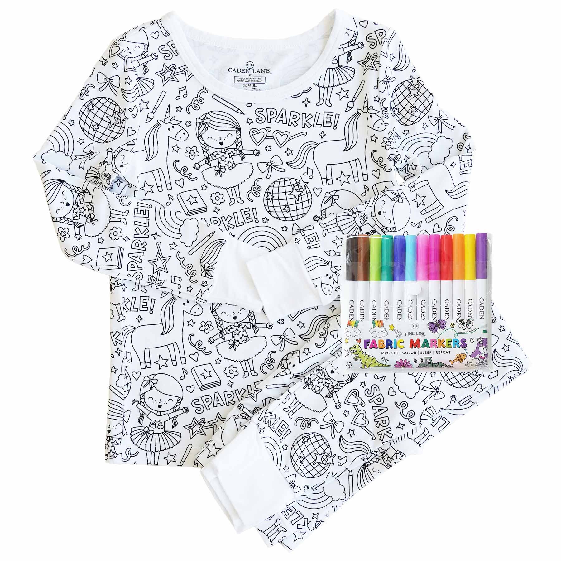 All Colorable Pajama Prints | Two Piece Set