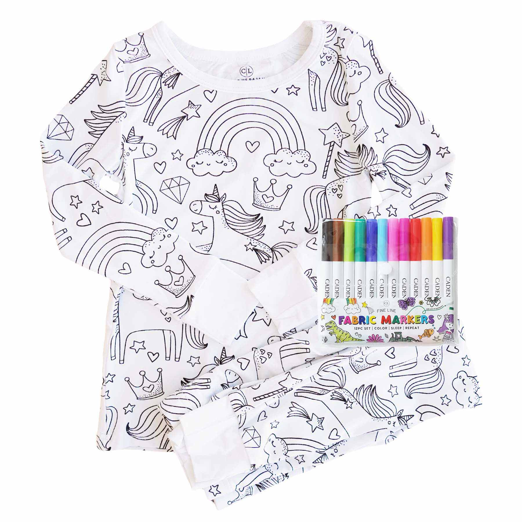 All Colorable Pajama Prints | Two Piece Set